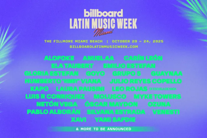 Anuel AA, Xavi, Pablo Alborán, Óscar Maydon y más se suman a Billboard Latin Music Week 2025